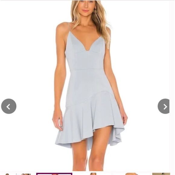Elliat Ice Blue Arch flounce v neck Dress Size Small - Picture 1 of 15